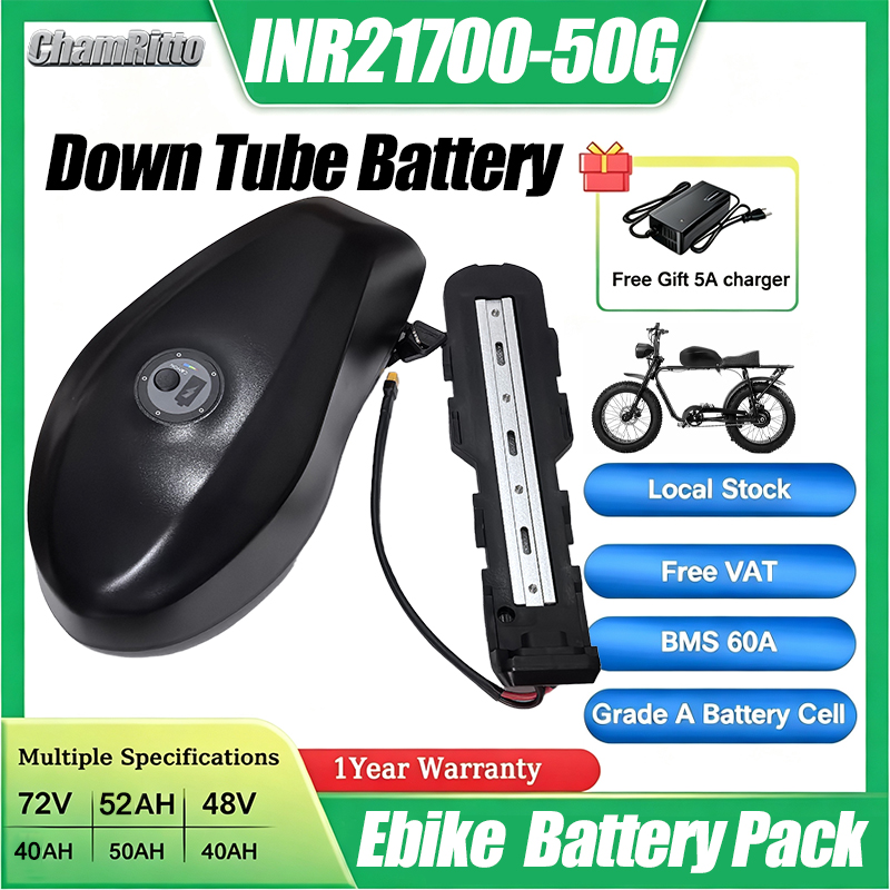 72V 50Ah 21700 Lithium Battery - Batterie de cadre pour vélo électrique