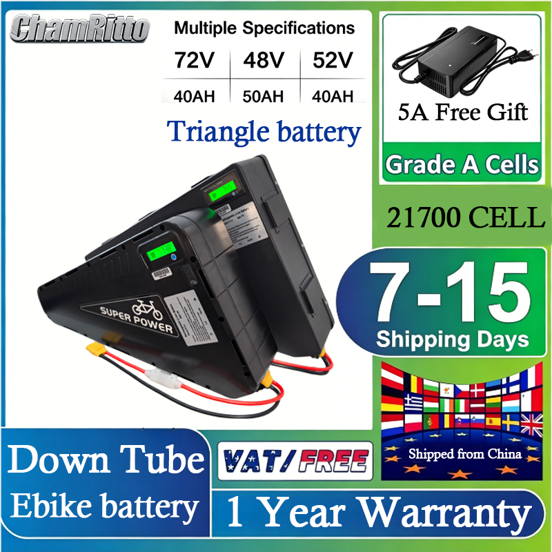 Batterie triangulaire pour vél - 72V 50Ah 21700 Lithium Battery avis et prix